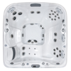 СПА бассейн Jacuzzi Maxi Santorini pro 230x215x90 см base чаша Silver Pearlscent панели Дуб риф. с теплооб.