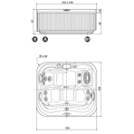  ����-������� Jacuzzi Maxi Kios 189x169x80 �� ���� Carribean Blu, ������� Wenge