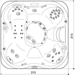  ����-������� Jacuzzi Maxi Kios 189x169x80 �� ���� Tropic Topaz, ������� Wenge