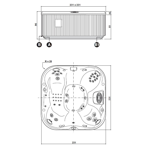  ��� ������� Jacuzzi Maxi Santorini 227x215x90 �� ���� Summer Sapphire, ������� Teak