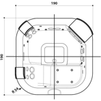  ��� ������� Jacuzzi Maxi Delfi pro 190x190x80 �� � �������� top ���� White, ������ ��� c ��������.
